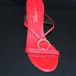 VIA SPIGA RED SANDALS MADE IN ITALY SIZE 9 USED